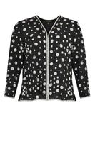 Jacket beaded v-neck short - black  - #4