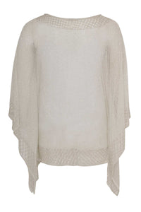 Tunic square net beaded border - white - #3