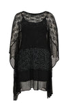 Tunic long square stripe bead - black - #3