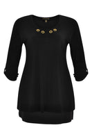 Shirt turn-up sleeves DOLCE - black  - #1