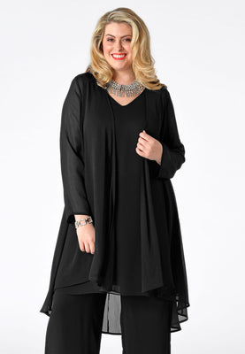 Blouse-jacket voile UNI - black  - #1