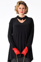 Tunic v-neck collar DOLCE - black  - #1