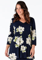 Tunic flare pearls CAMELLIA - blue - #1