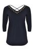 Shirt flare beaded v-neck DOLCE - blue - #3