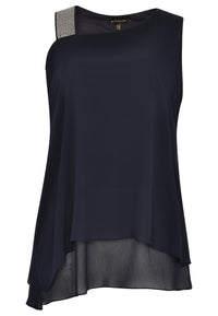 Tunic asymmetric voile UNI - blue - #1