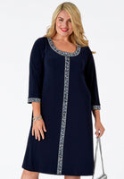 Dress beaded trim DOLCE - blue - #1