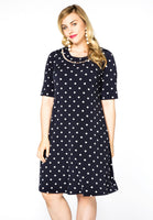 Dress pearl neck DOTS - blue - #1