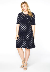 Dress pearl neck DOTS - blue - #2