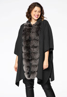 Poncho fur collar - black  - #1