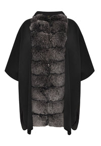 Poncho fur collar - black - #4