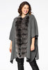 Poncho fur collar - grey 