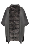 Poncho fur collar - grey - #4