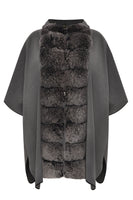 Poncho fur collar - grey  - #4