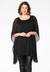 Tunic voile diamond strap - black