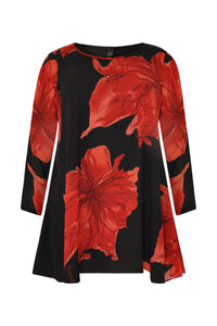 Blouse wide bottom LAURA - red - #1