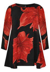 Blouse wide bottom LAURA - red - #4