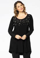 Tunic wide bottom strass DOLCE - black  - #1