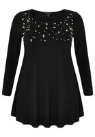 Tunic wide bottom strass DOLCE - black  - #4