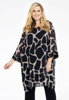 Tunic beaded GIRAFFE - brown