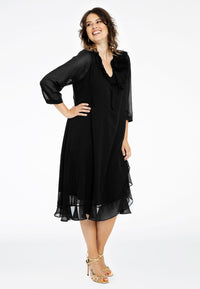 Dress ruffled VOILE - black - #2