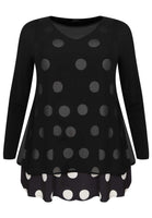 Tunic flare POLKA - black  - #4