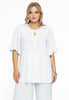 Tunic flare frilled sleeves DOLCE - white 