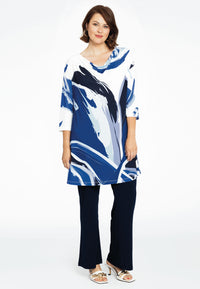 Tunic wide bottom waterfall VIVIAN - blue - #2