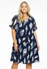 Dress A-line SEA SHELLS - blue