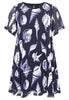 Dress A-line SEA SHELLS - blue - #4