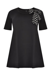 Tunic flare scarf dots - black - #4
