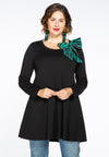 Tunic wide bottom bow tiger - black