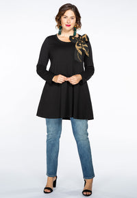 Tunic wide bottom scarf Paris - black - #2