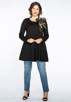 Tunic wide bottom scarf Paris - black  - #2