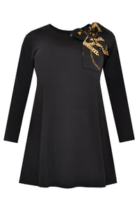 Tunic wide bottom scarf Paris - black - #4
