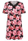 Dress A-line double v-neck LILIUM - pink