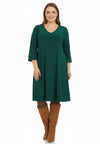 Dress V-neck DOLCE - dark green