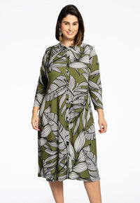Blouse midi BATIK LEAVES - green - #1