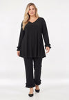 Tunic wide bottom frill UNI DOLCE - black