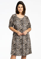 Dress A-line LEOPARD - brown - #1