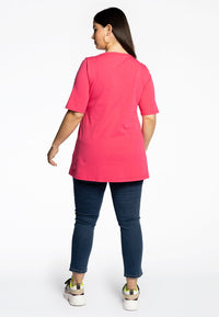 Tunic flare buttoned COTTON - pink - #3