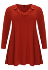 Tunic wide bottom frilled DOLCE - mid brown - #4