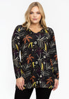 Tunic flare FLORA - black 