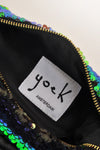 Make up bag sequins - green