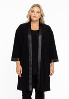 Cardigan with faux leather DOLCE - black  - #1