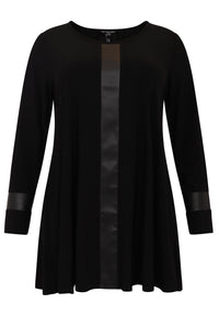 Tunic wide bottom faux leather DOLCE - black - #4