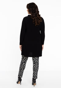 Tunic wide bottom folded collar DOLCE - black - #3