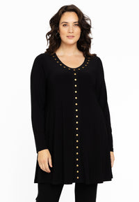 Tunic wide bottom studs DOLCE - black - #1