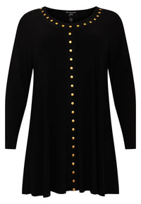 Tunic wide bottom studs DOLCE - black - #4