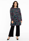 Tunic wide bottom collar HEARTS - black - #2
