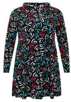 Tunic wide bottom collar HEARTS - black - #3